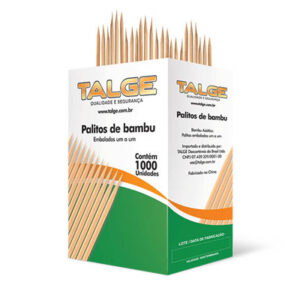 Palito Dental de Bambu Embalado Talge Com 1000 Unidades