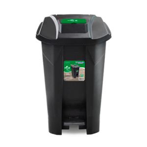 Lixeira 60 Litros Preta Com Roda Pedal Tampa Click - Arqplast