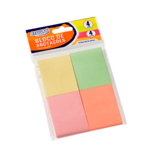 Bloco de Anotações Adesivo 38x51MM Com 4 Unidades Color