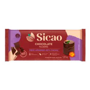 Chocolate Nobre Meio Amargo 40% Blocos Sicao 1,01kg