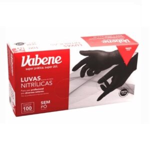 Luva Nitrílica Sem Pó Preta Tamanho M Com 100 Unidades - Vabene